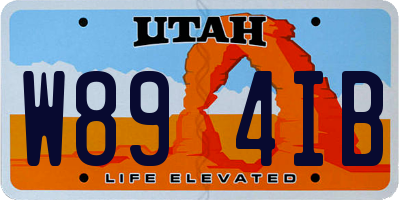 UT license plate W894IB