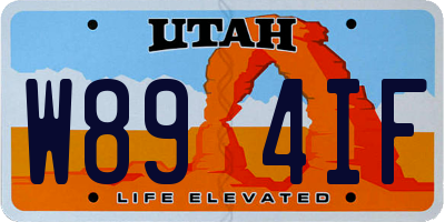 UT license plate W894IF