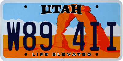 UT license plate W894II