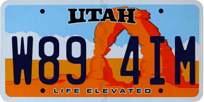 UT license plate W894IM