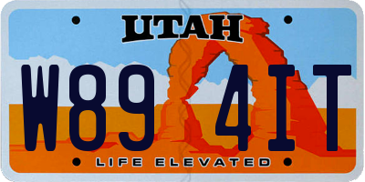 UT license plate W894IT
