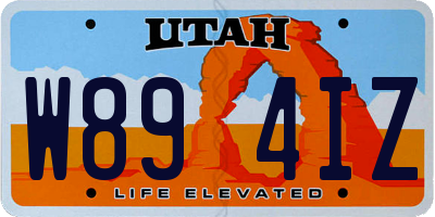 UT license plate W894IZ