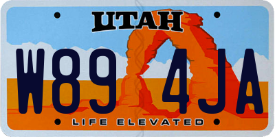 UT license plate W894JA