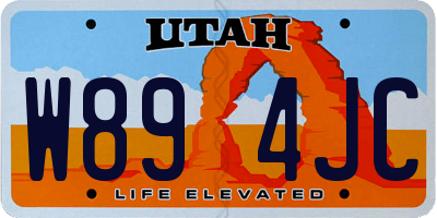 UT license plate W894JC