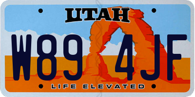 UT license plate W894JF