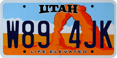 UT license plate W894JK