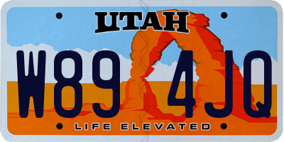 UT license plate W894JQ