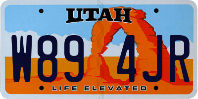 UT license plate W894JR