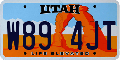 UT license plate W894JT