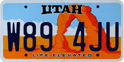 UT license plate W894JU