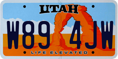 UT license plate W894JW