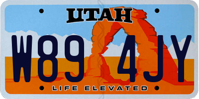 UT license plate W894JY