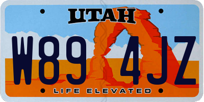 UT license plate W894JZ