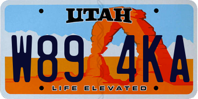 UT license plate W894KA