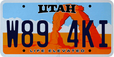 UT license plate W894KI