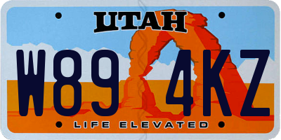 UT license plate W894KZ