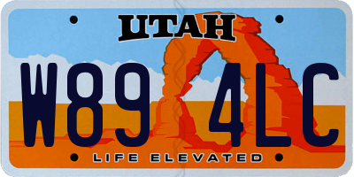UT license plate W894LC