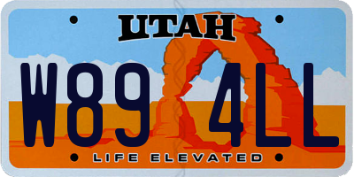 UT license plate W894LL