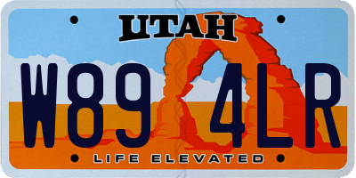 UT license plate W894LR