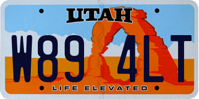 UT license plate W894LT