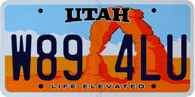 UT license plate W894LU
