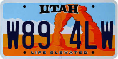 UT license plate W894LW