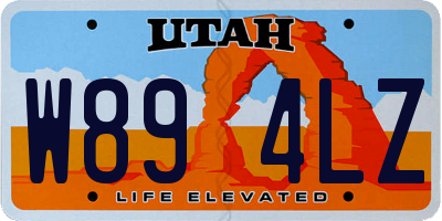 UT license plate W894LZ