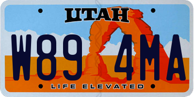 UT license plate W894MA