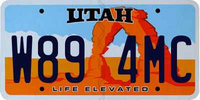 UT license plate W894MC