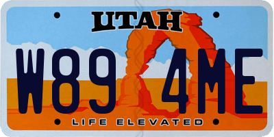 UT license plate W894ME