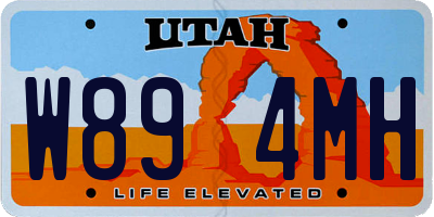 UT license plate W894MH