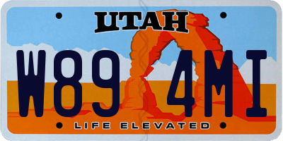 UT license plate W894MI