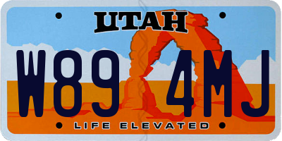UT license plate W894MJ