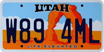 UT license plate W894ML