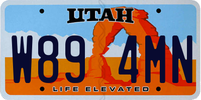 UT license plate W894MN