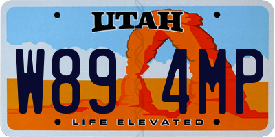 UT license plate W894MP