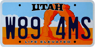 UT license plate W894MS