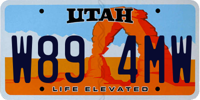 UT license plate W894MW