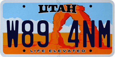 UT license plate W894NM