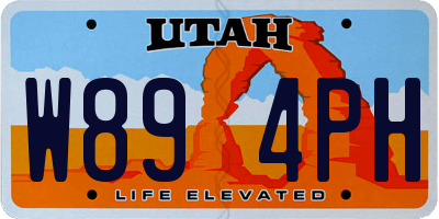 UT license plate W894PH
