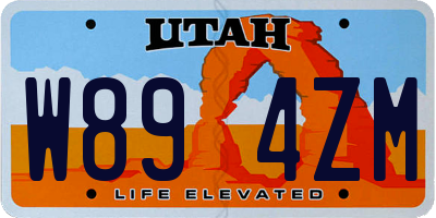 UT license plate W894ZM