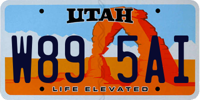 UT license plate W895AI