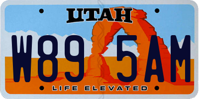 UT license plate W895AM