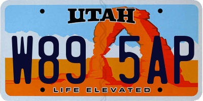 UT license plate W895AP