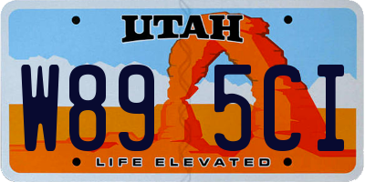 UT license plate W895CI