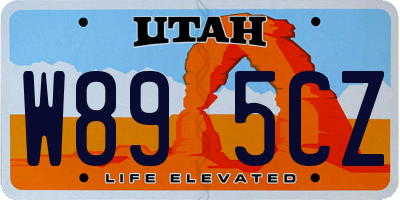 UT license plate W895CZ