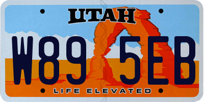 UT license plate W895EB