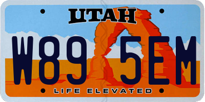 UT license plate W895EM