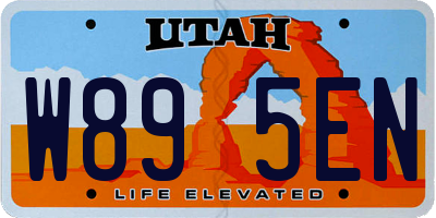 UT license plate W895EN