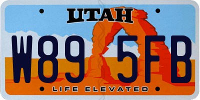 UT license plate W895FB
